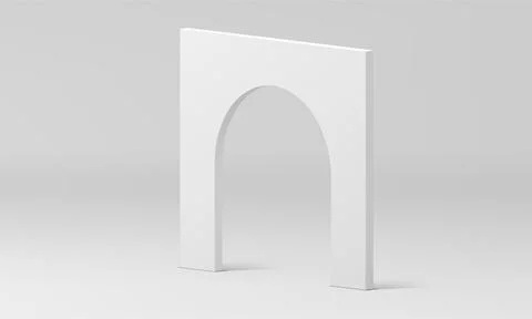 3d arch white stand geometric curved angular foundation isometric architectur 库存插图