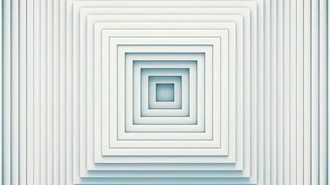 3d architectural abstract background. Concentric white clean square rings moving 스톡 동영상 167071427