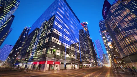 3D Architectural Buildings Time-lapse Night Shot Stock Footage 197644965