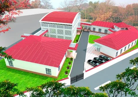 3d architectural Illustrazione stock