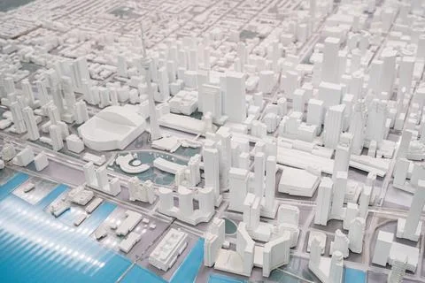3D architectural model of downtown Toronto cityscape Ilustración de archivo