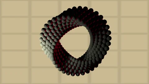 3D architecture concept. Rotating 3D ring with bubbles. Digital concept Video stock 136280362