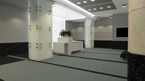 3d Architecture lobby pan view Stock Footage 58800353