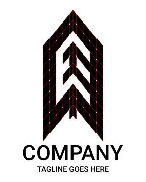 3D Architecture Logo with Capital 'E' Initial. The design looks like 3D. Illustrazione stock