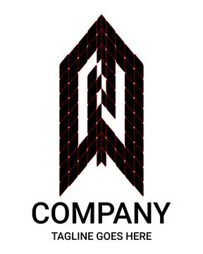 3D Architecture Logo with Capital "N" Initial. The design looks like 3D. Stock Illustration
