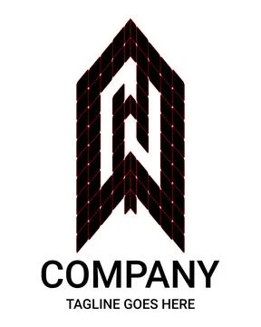 3D Architecture Logo with Capital "N' Initial. The design looks like 3D. Stock Illustration