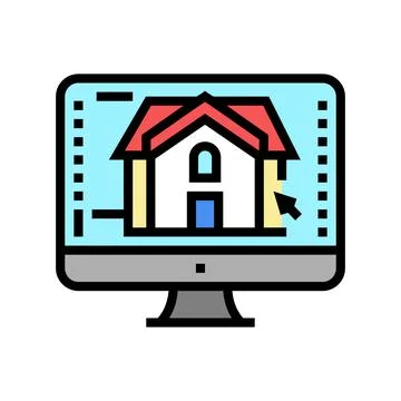 3d architecture visualization color icon vector illustration Stock Illustration