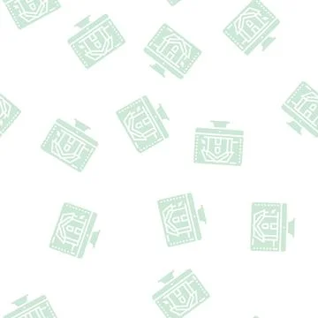 3d architecture visualization glyph seamless pattern Stock Illustration