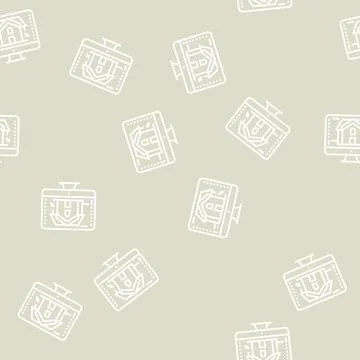 3d architecture visualization line seamless pattern Stock Illustration