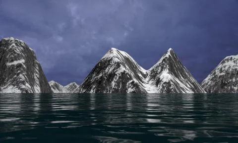 3d arctic landscape Stock Illustration