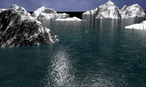 3d arctic landscape Stock Illustration