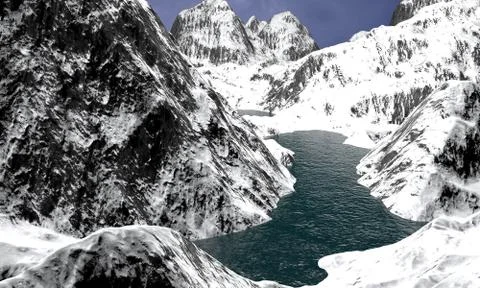 3d arctic landscape Stock Illustration