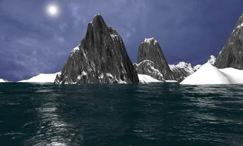 3d arctic landscape Stock Illustration