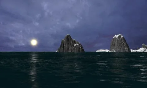3d arctic landscape Stock Illustration