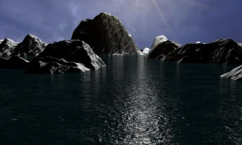 3d arctic landscape Stock Illustration