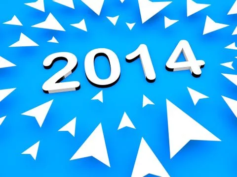3d arrow with 2014 text Illustrazione stock