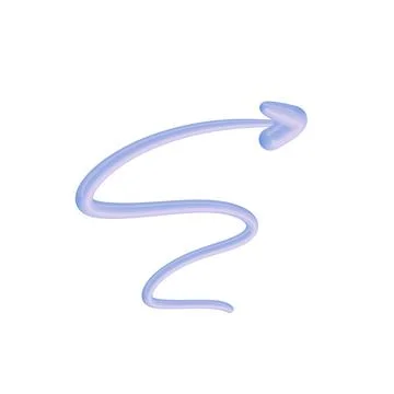 3D arrow abstract zigzag and right pointer icon minimalist style illustration Stock Illustration