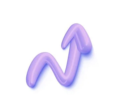 3D arrow abstract zigzag and right up pointer icon minimalist style illustration Stock Illustration