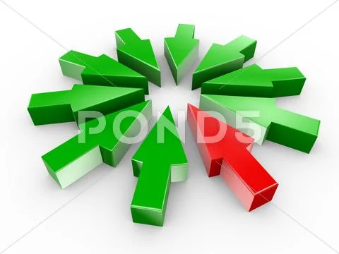 3d arrow in circle Stock Illustration