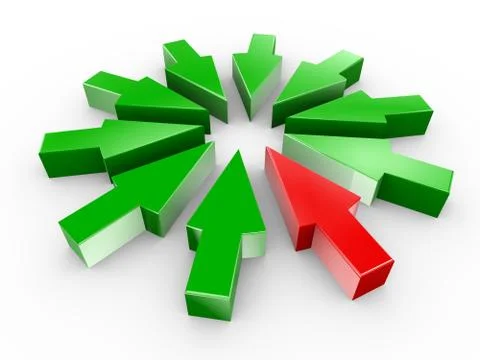 3d arrow in circle Stock Illustration