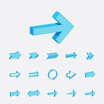 3D Arrow collection Stock Illustration