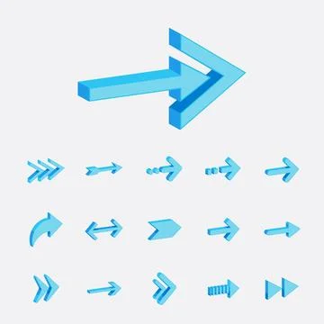 3D Arrow collection Stock Illustration