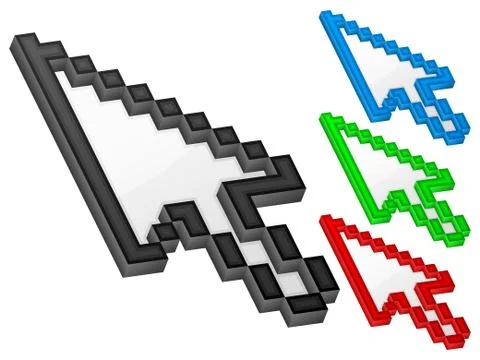 3d arrow computer cursor Stock Illustration
