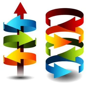 3d arrow cylinders Stock Illustration