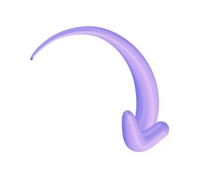 3D arrow down pointer icon minimalist style illustration. isolated on white Stockillustratie