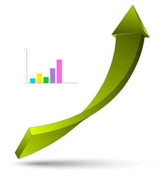 3D arrow with graph Stock Illustration
