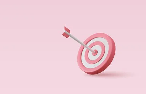 3d Arrow hit the center of target Stock Illustration