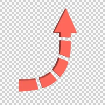 3d arrow icon. Dotted arrow. 3d rendering Stock Illustration