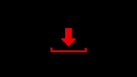 3d arrow icon swipe Down animation black background Stock Footage 311674835