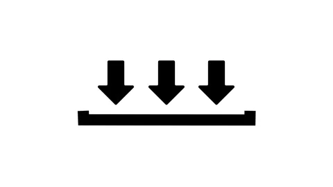 3d arrow icon swipe Down animation black background Stock Footage 311674837