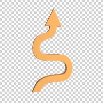 3d arrow icon. Wavy arrow. 3d rendering Stock Illustration