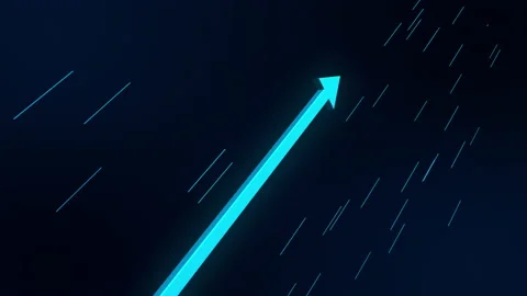 3D arrow line chart business loss and gain to success beyond the limit Stock Footage 165480344