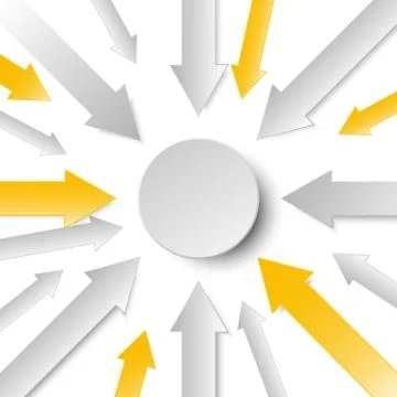 3d arrow paper with circle in the center for business graphic concept design Stock Illustration