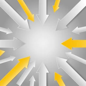 3d arrow paper point to center for business graphic concept design Stock Illustration