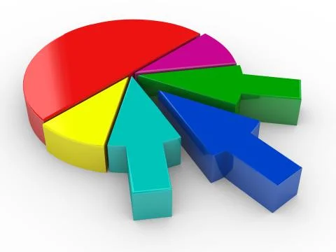 3d arrow pie chart Stock Illustration