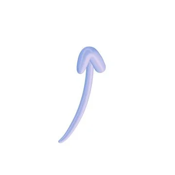 3D arrow up pointer icon minimalist style illustration. isolated on white Stock Illustration