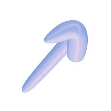 3D arrow up pointer icon minimalist style illustration. isolated on white b.. Stock Illustration