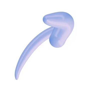 3D arrow up pointer icon minimalist style illustration. isolated on white b.. Stock Illustration