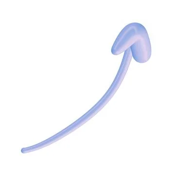 3D arrow up pointer icon minimalist style illustration. isolated on white b.. Stock Illustration