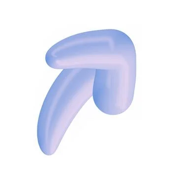 3D arrow up pointer icon minimalist style illustration. isolated on white Stock Illustration