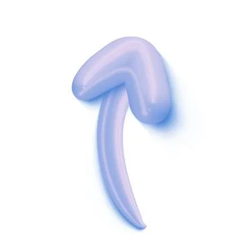 3D arrow up pointer icon minimalist style illustration. isolated on white Stock Illustration