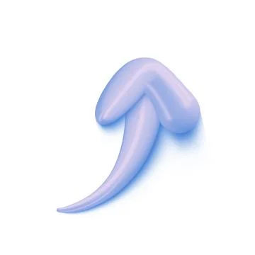 3D arrow up pointer icon minimalist style illustration. isolated on white Stock Illustration