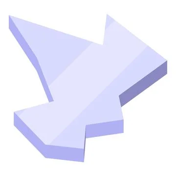 3d arrow pointing right with jagged edges symbolizing progress and movement Stock Illustration