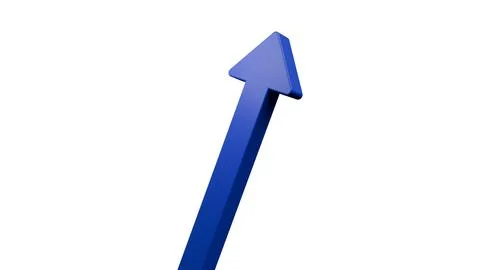 3D Arrow Pointing Upwards on White Background - Symbolizing Market Growth Stock Illustration