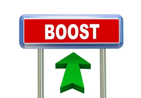 3d arrow road sign - boost Stock Illustration