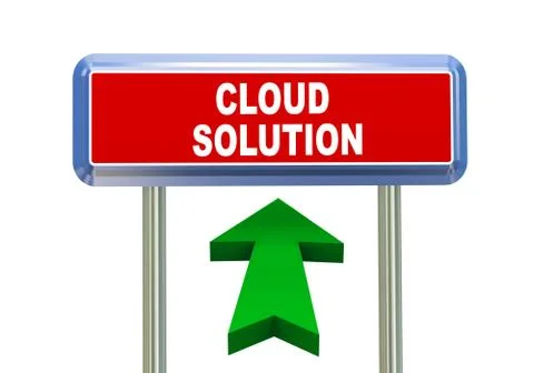 3d arrow road sign - cloud solution Stock Illustration